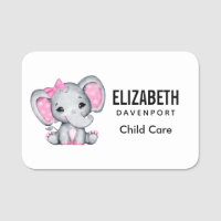 Eléphant de bébé rose mignon avec oreilles Poka Do