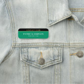 Porte-nom Emerald Green et Black Sharp Contrast (En situation)