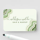 Porte-nom Emerald Green Parties scintillant Agate Geode Luxe (En situation)