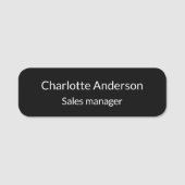 Porte-nom Employé blanc noir (Devant)