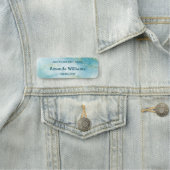 Porte-nom Employé Blue Gold Sparkle (En situation)