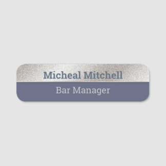 Porte-nom Employé de l'entreprise Silver and Slate Blue