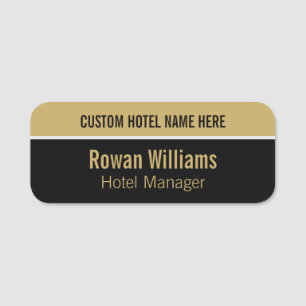 Porte-nom Employé de l'hôtel personnalisé Black Gold