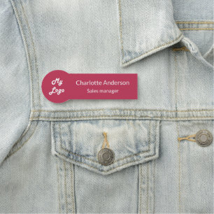 Porte-nom Employé du logo commercial élégant Magenta