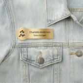 Porte-nom Employé du logo commercial Gold (En situation)