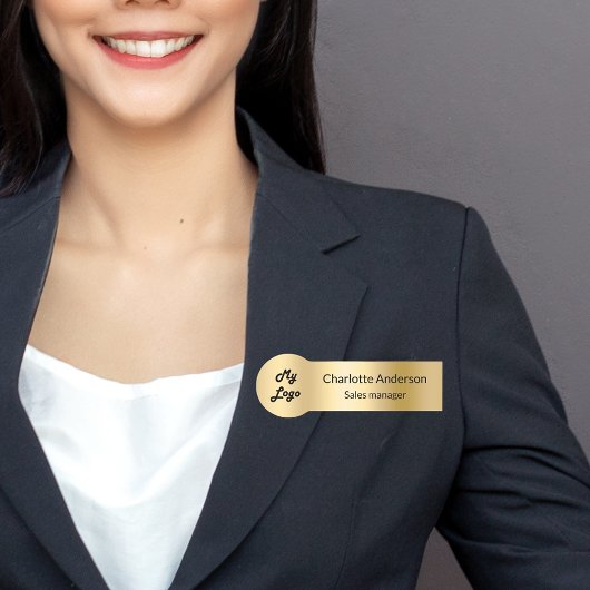 Porte-nom Employé du logo commercial Gold
