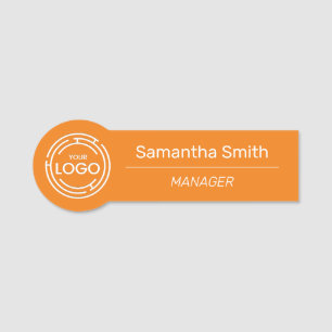 Porte-nom Employé du logo d'entreprise Orange