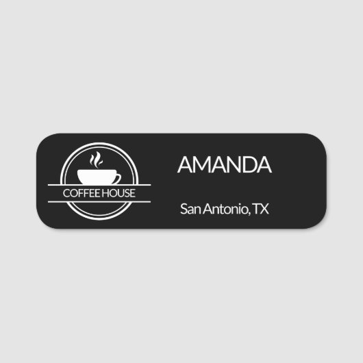 Porte-nom Employé du logo du café (Devant)