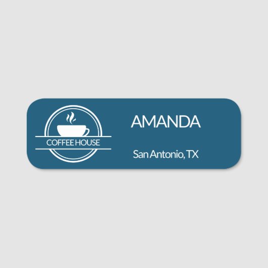 Porte-nom Employé du logo du café (Devant)