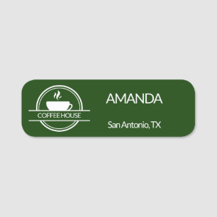 Porte-nom Employé du logo du café