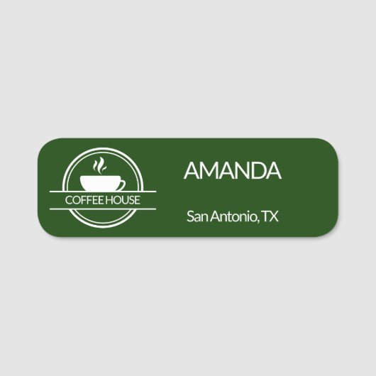 Porte-nom Employé du logo du café (Devant)
