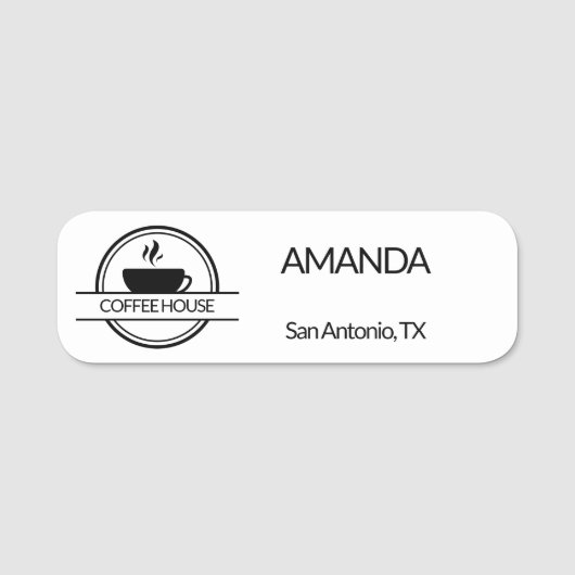 Porte-nom Employé du logo du café (Devant)