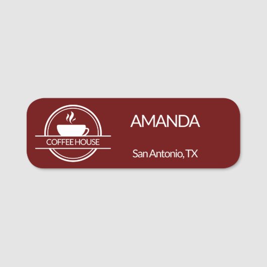 Porte-nom Employé du logo du café (Devant)