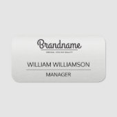 Porte-nom Employé du logo gris personnalisé (Devant)