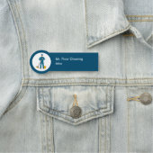 Porte-nom Employé du service de nettoyage professionnel des  (En situation)