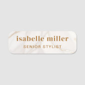 Porte-nom Employé en or en marbre magnétique (Devant)