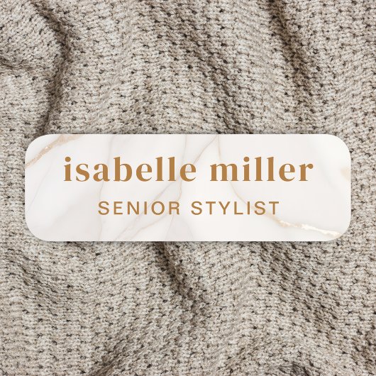 Porte-nom Employé en or en marbre magnétique