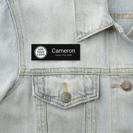 Porte-nom Employé fait sur commande d'affaires de noir de (En situation)