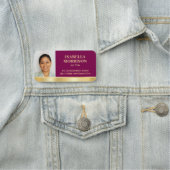 Porte-nom Employé ID entreprise Personnel Photo Plum Or (En situation)