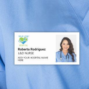 Porte-nom Employé minimaliste de l'hôpital blanc personnalis