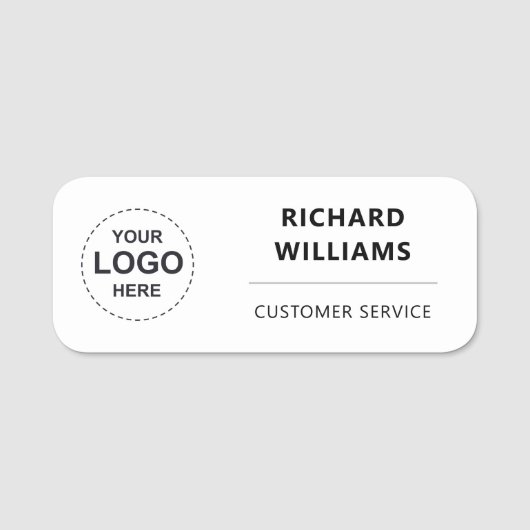 Porte-nom Employé personnalisé avec logo d'entreprise person (Devant)