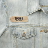 Porte-nom Employé rustique Woodgrain Black Personnel de l'en (En situation)