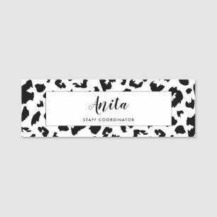 Porte-nom Empreinte de léopard personnalisable