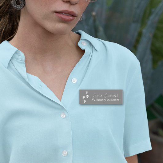 Porte-nom Empreintes de pattes Vet vétérinaire