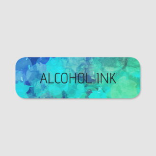 Porte-nom Encre Abstraite d'alcool bleu pourpre