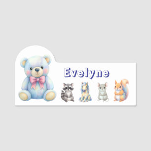 Porte-nom Enfants Planificateur de fête Pastel Teddy Bear Co
