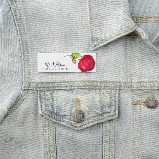 PORTE-NOM ENSEIGNANT DE L'ÉCOLE MODERNE PEINTURE HUILE POMME (En situation)