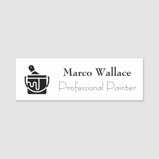 Porte-nom Entrepreneur du logo de peintre professionnel (Devant)