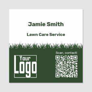 Porte-nom Entreprise de soins de pelouse QR-Code Logo Vert B