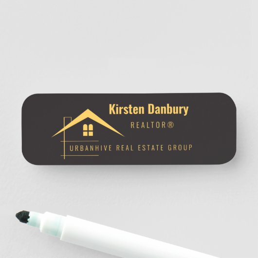 Porte-nom Entreprise immobilière professionnelle personnalis (En situation)