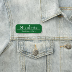 Porte-nom Entreprise verte moderne employé sur mesure