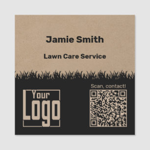 Porte-nom Entretien du jardin QR-Code Logo Company