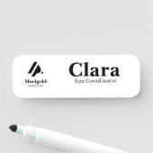 Porte-nom Épingle de sécurité ou magnétique simple avec logo (En situation)