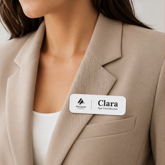 Porte-nom Épingle de sécurité ou magnétique simple avec logo