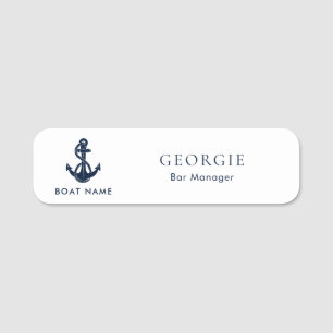 Porte-nom Équipage de bateau d'ancre nautique  Employés pers