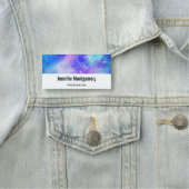 Porte-nom Espace de galaxie violet et bleu Abstrait (En situation)