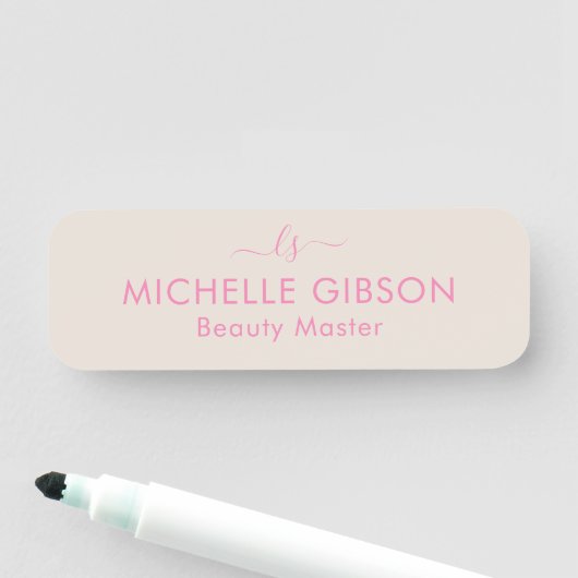 Porte-nom Esthéticienne Monogram Beauty Professional Sable R (En situation)