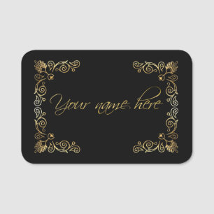 Porte-nom Etiqueta para nombre clásica con decoración