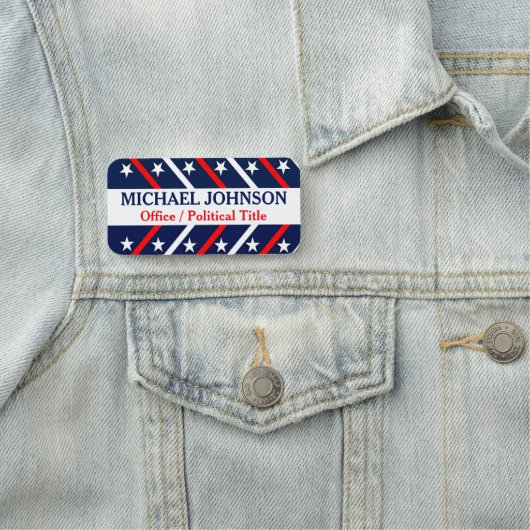 Porte-nom Étoiles Et Rayures Campagne Politique Patriotique (En situation)