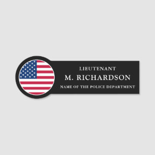 Porte-nom Étoiles personnalisées et rayures Drapeau américai
