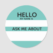 Porte-nom Evénement Bonjour Nom Balise Me demander à propos (Devant)