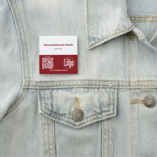 Porte-nom Événement professionnel QR-Code Logo Société Exper (En situation)