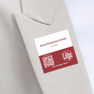 Porte-nom Événement professionnel QR-Code Logo Société Exper