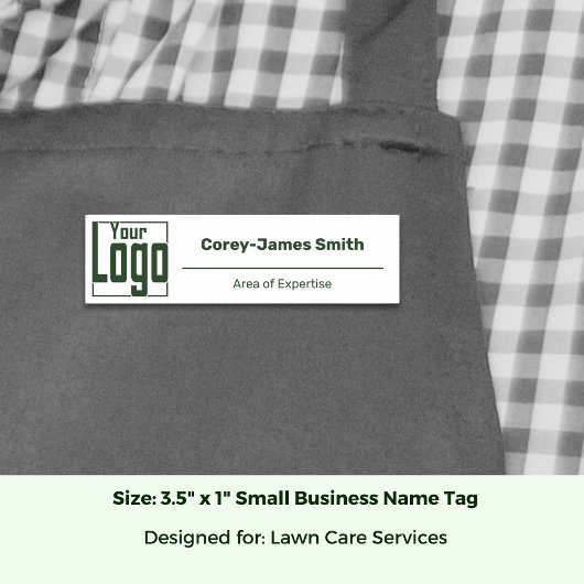 Porte-nom Expertise Logo Classique Vert Blanc Classique
