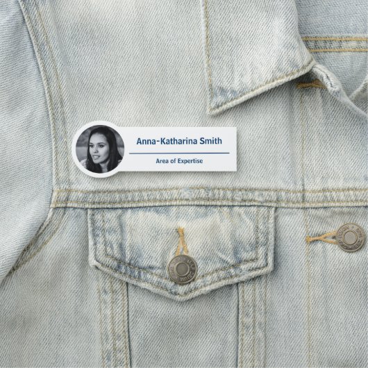 Porte-nom Expertise simple d'image profil bleu blanc (En situation)