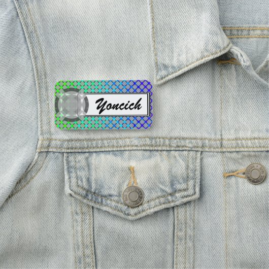 Porte-nom Faded Circle Grid par Kenneth Yoncich (En situation)